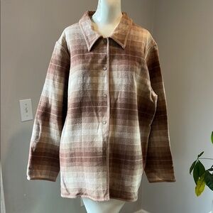 Denim&Co Brown Plaid Jacket